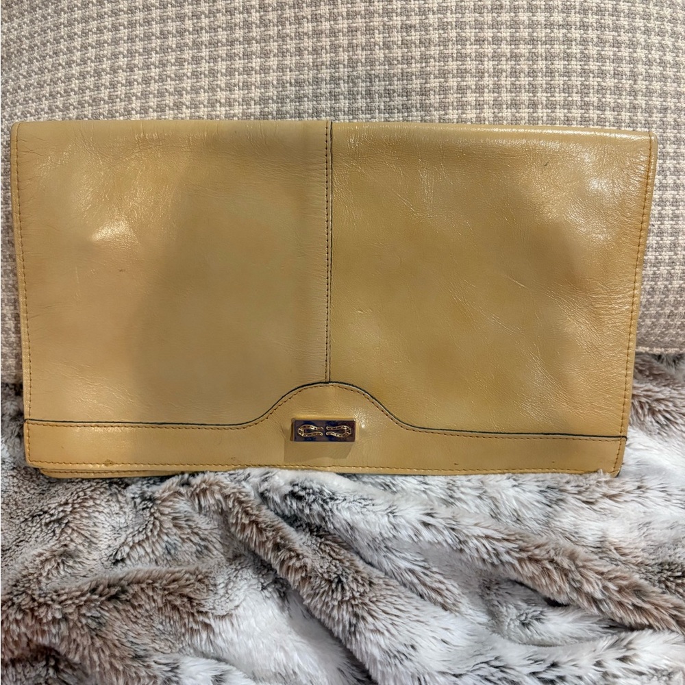 Vintage Tan Leather Clutch Gorgeous!